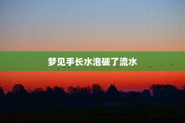 梦见手长水泡破了流水