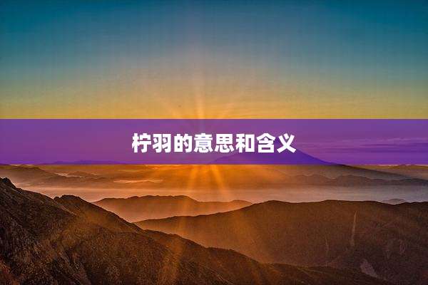 柠羽的意思和含义