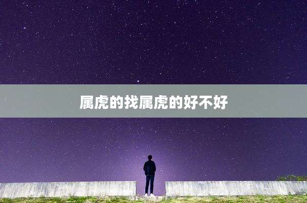 属虎的找属虎的好不好