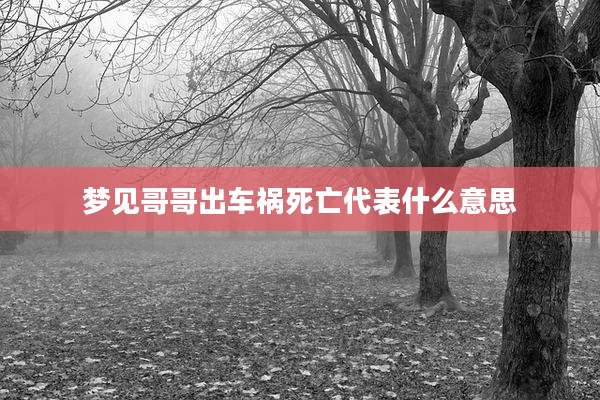 梦见哥哥出车祸死亡代表什么意思