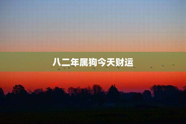 八二年属狗今天财运