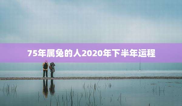 75年属兔的人2020年下半年运程