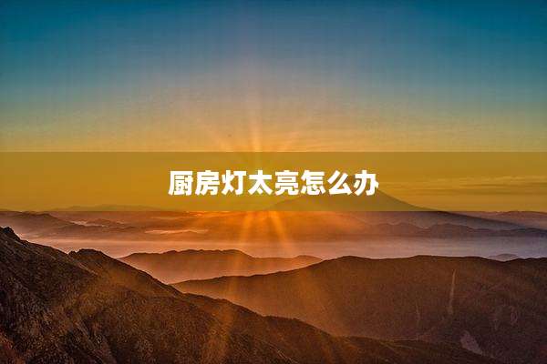 厨房灯太亮怎么办