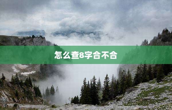 怎么查8字合不合