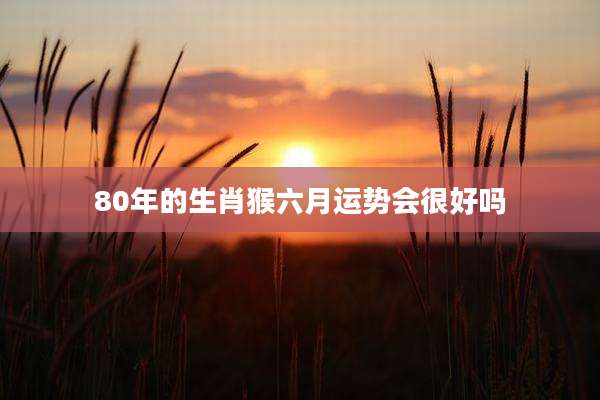 80年的生肖猴六月运势会很好吗