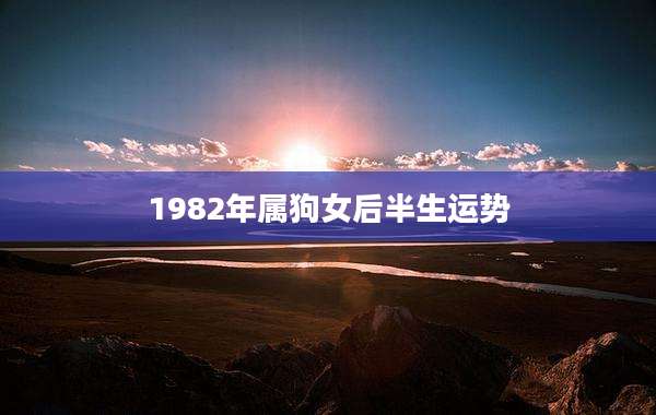 1982年属狗女后半生运势