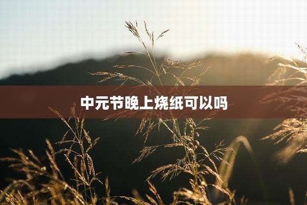 中元节晚上烧纸可以吗