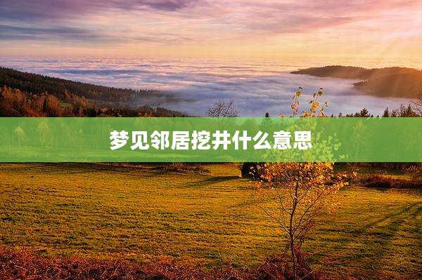 梦见邻居挖井什么意思