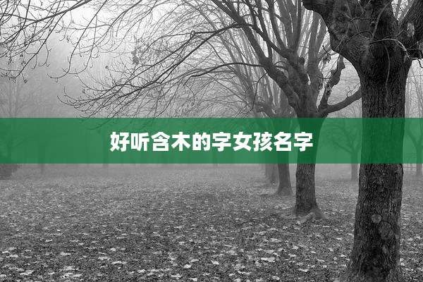 好听含木的字女孩名字