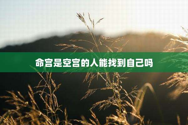 命宫是空宫的人能找到自己吗