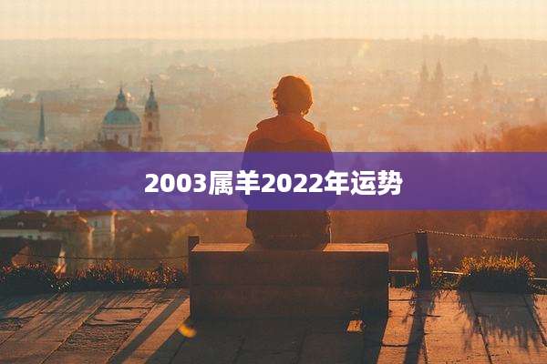 2003属羊2022年运势