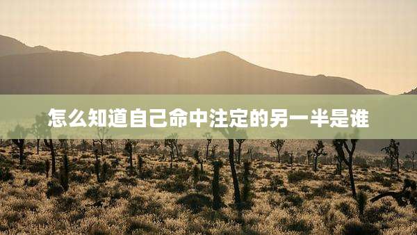 怎么知道自己命中注定的另一半是谁
