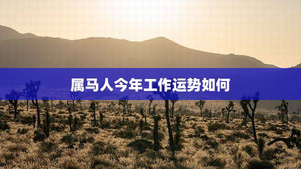 属马人今年工作运势如何