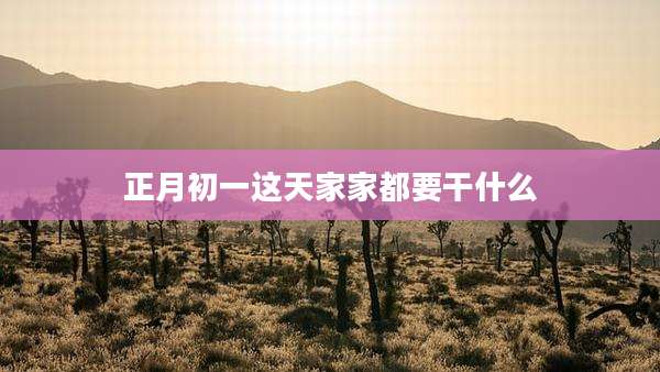 正月初一这天家家都要干什么
