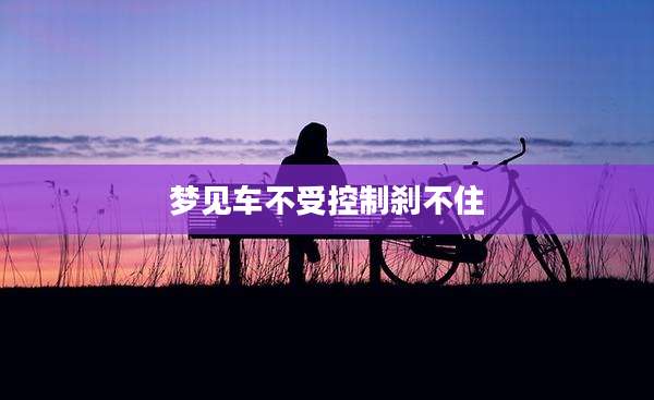 梦见车不受控制刹不住