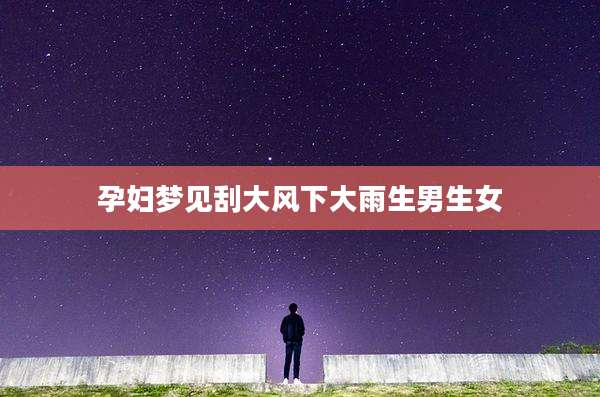 孕妇梦见刮大风下大雨生男生女