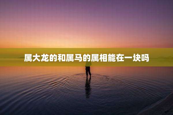 属大龙的和属马的属相能在一块吗