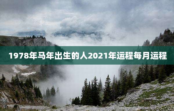 1978年马年出生的人2021年运程每月运程