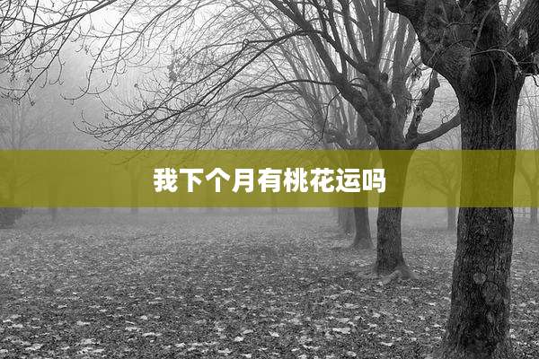 我下个月有桃花运吗