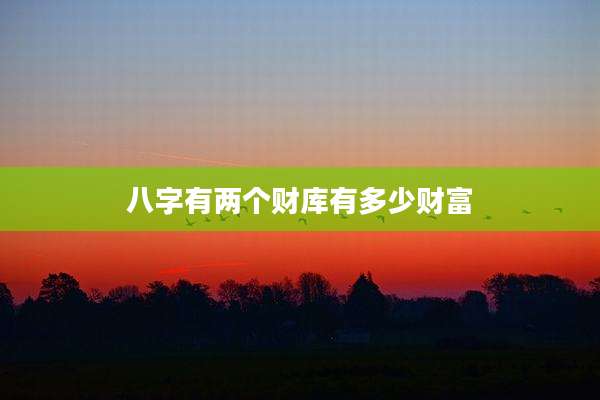 八字有两个财库有多少财富