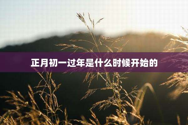 正月初一过年是什么时候开始的