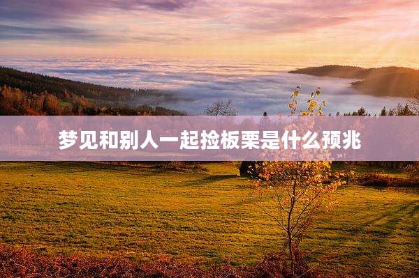 梦见和别人一起捡板栗是什么预兆