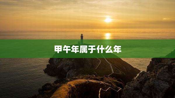 甲午年属于什么年