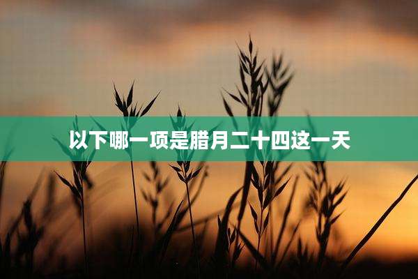 以下哪一项是腊月二十四这一天