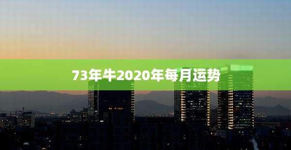 73年牛2020年每月运势