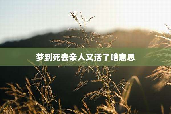 梦到死去亲人又活了啥意思