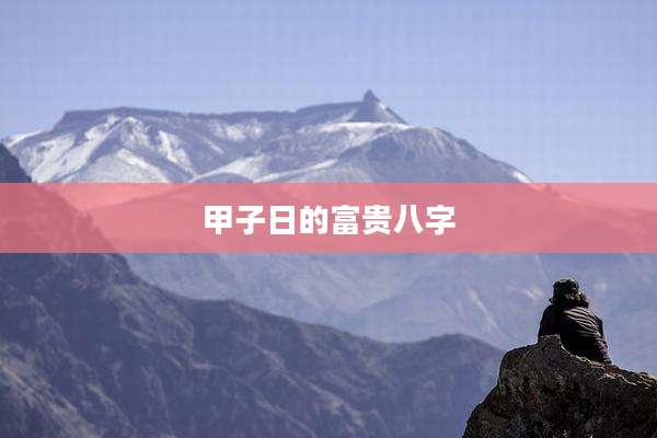 甲子日的富贵八字