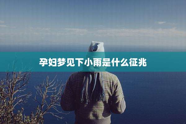 孕妇梦见下小雨是什么征兆