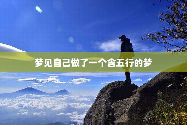 梦见自己做了一个含五行的梦
