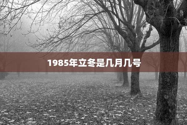 1985年立冬是几月几号