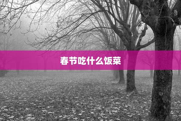 春节吃什么饭菜