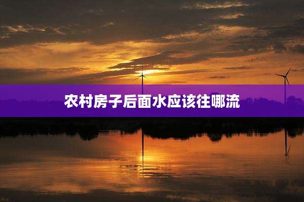 农村房子后面水应该往哪流