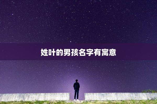 姓叶的男孩名字有寓意