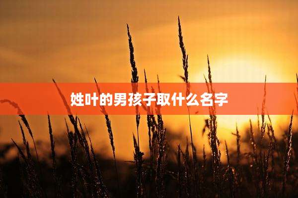 姓叶的男孩子取什么名字