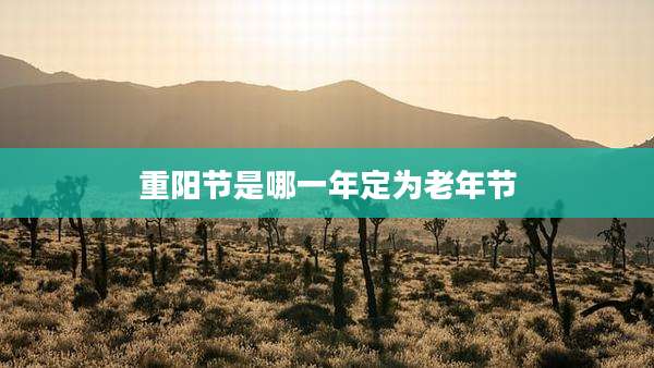 重阳节是哪一年定为老年节