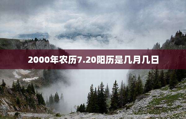 2000年农历7.20阳历是几月几日