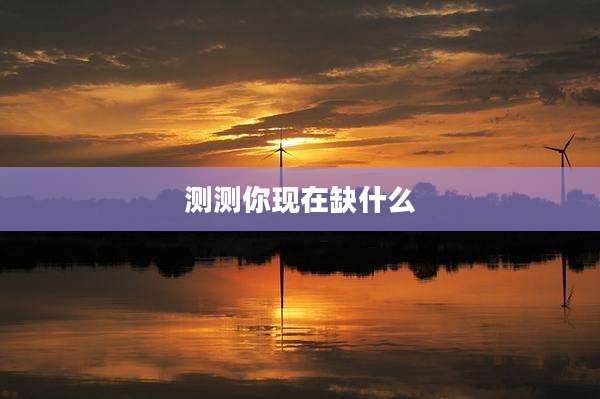 测测你现在缺什么