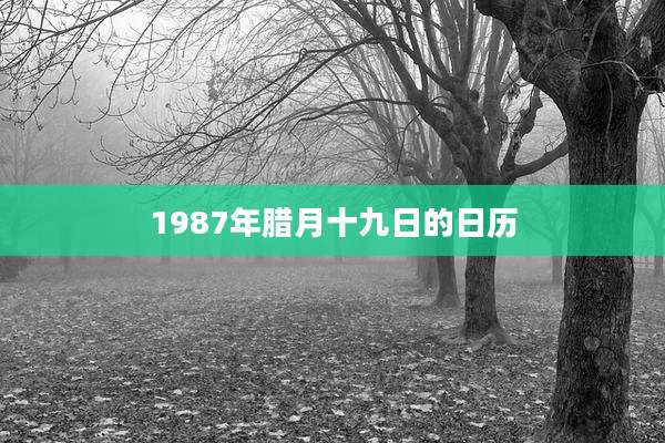 1987年腊月十九日的日历