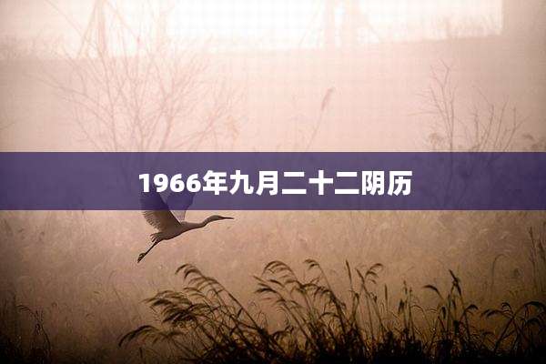 1966年九月二十二阴历