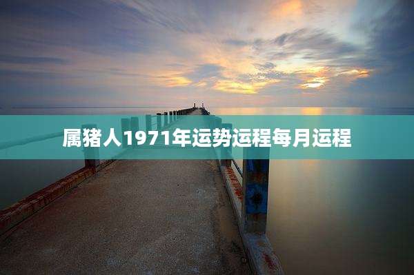 属猪人1971年运势运程每月运程