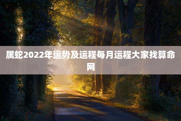 属蛇2022年运势及运程每月运程大家找算命网