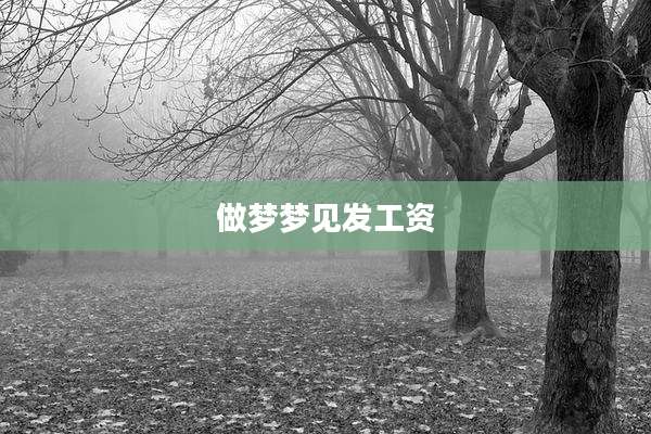 做梦梦见发工资