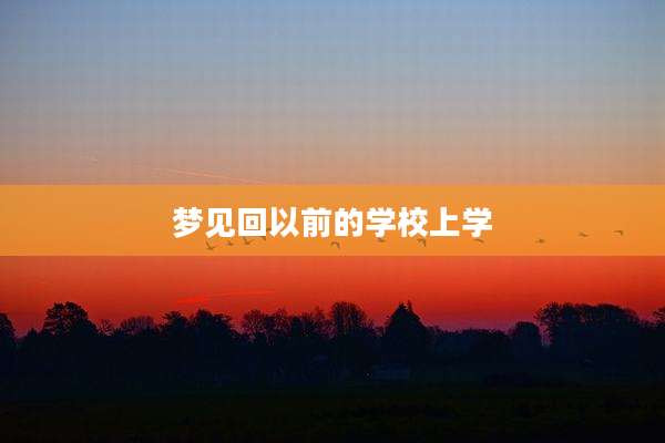 梦见回以前的学校上学