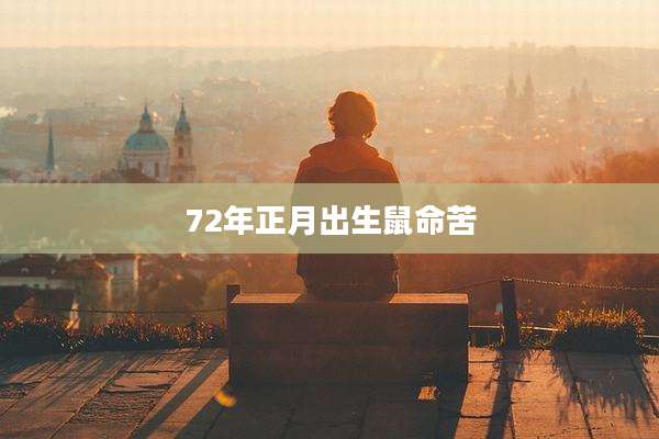 72年正月出生鼠命苦