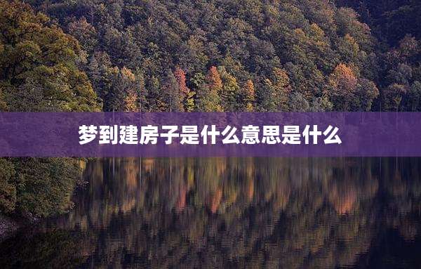 梦到建房子是什么意思是什么