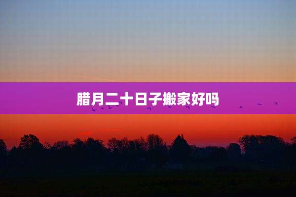 腊月二十日子搬家好吗